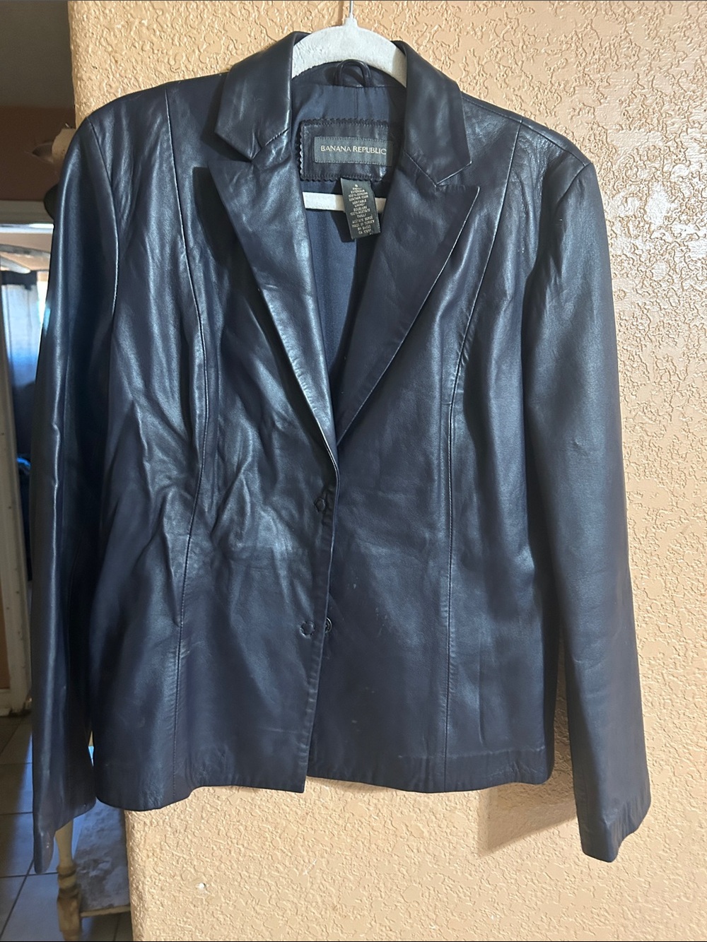 Banana Republic Black Leather Blazer